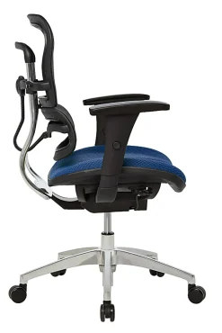 WorkPro® 12000 Series Ergonomic Mesh/Premium Fabric Mid-Back Chair, Black/Royal, BIFMA Compliant