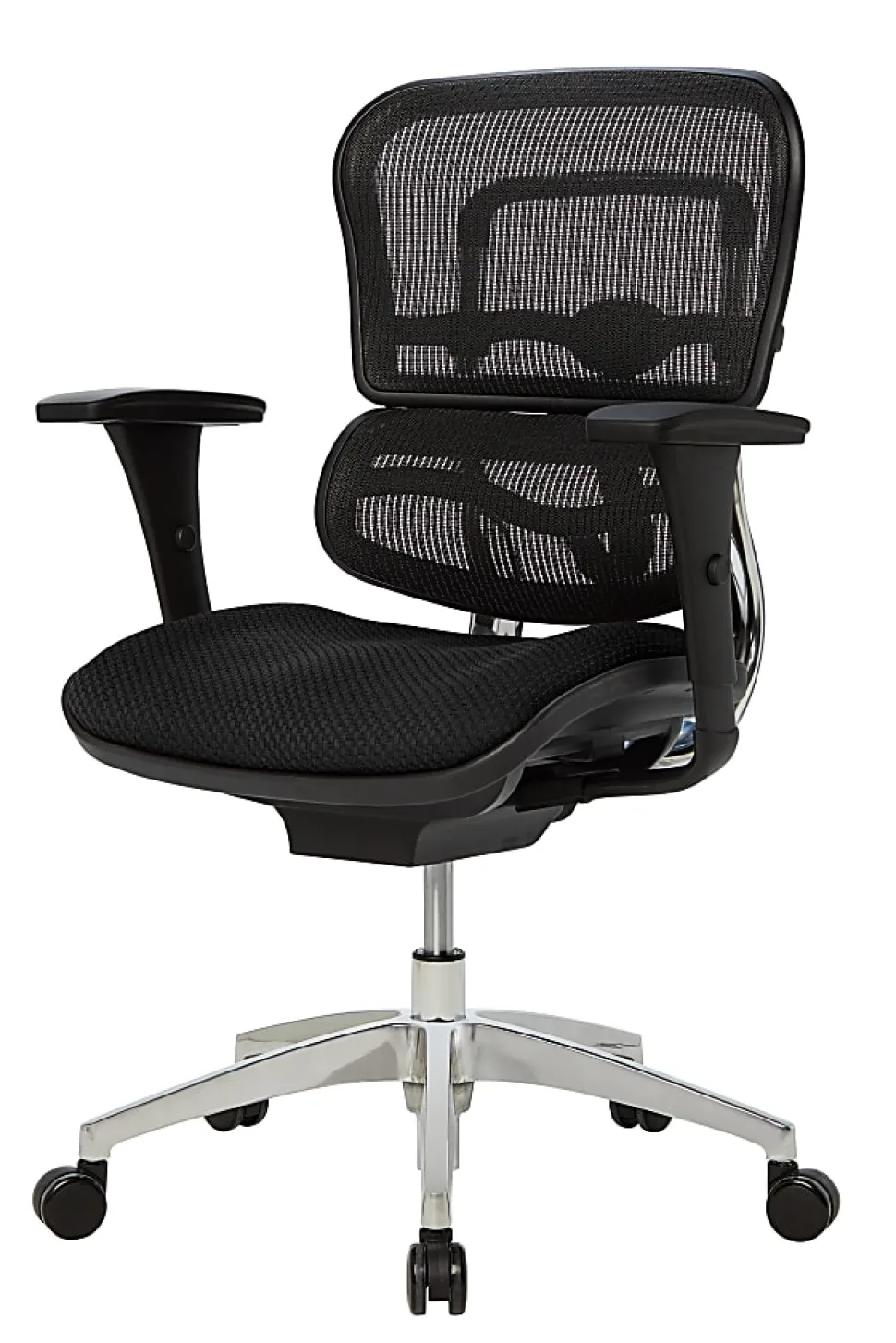 WorkPro® 12000 Series Ergonomic Mesh/Premium Fabric High-Back Chair, Black/Black, BIFMA Compliant