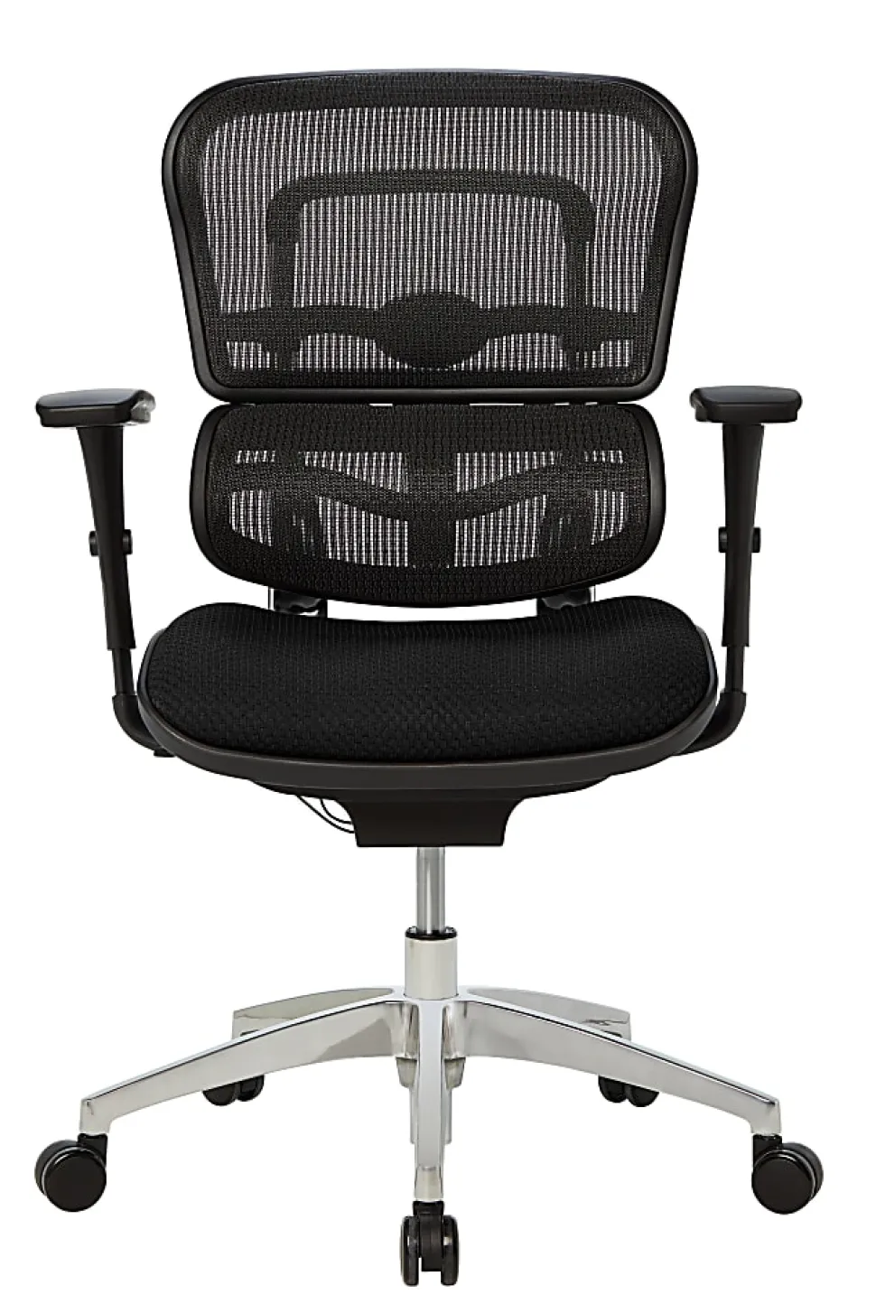 WorkPro® 12000 Series Ergonomic Mesh/Premium Fabric High-Back Chair, Black/Black, BIFMA Compliant