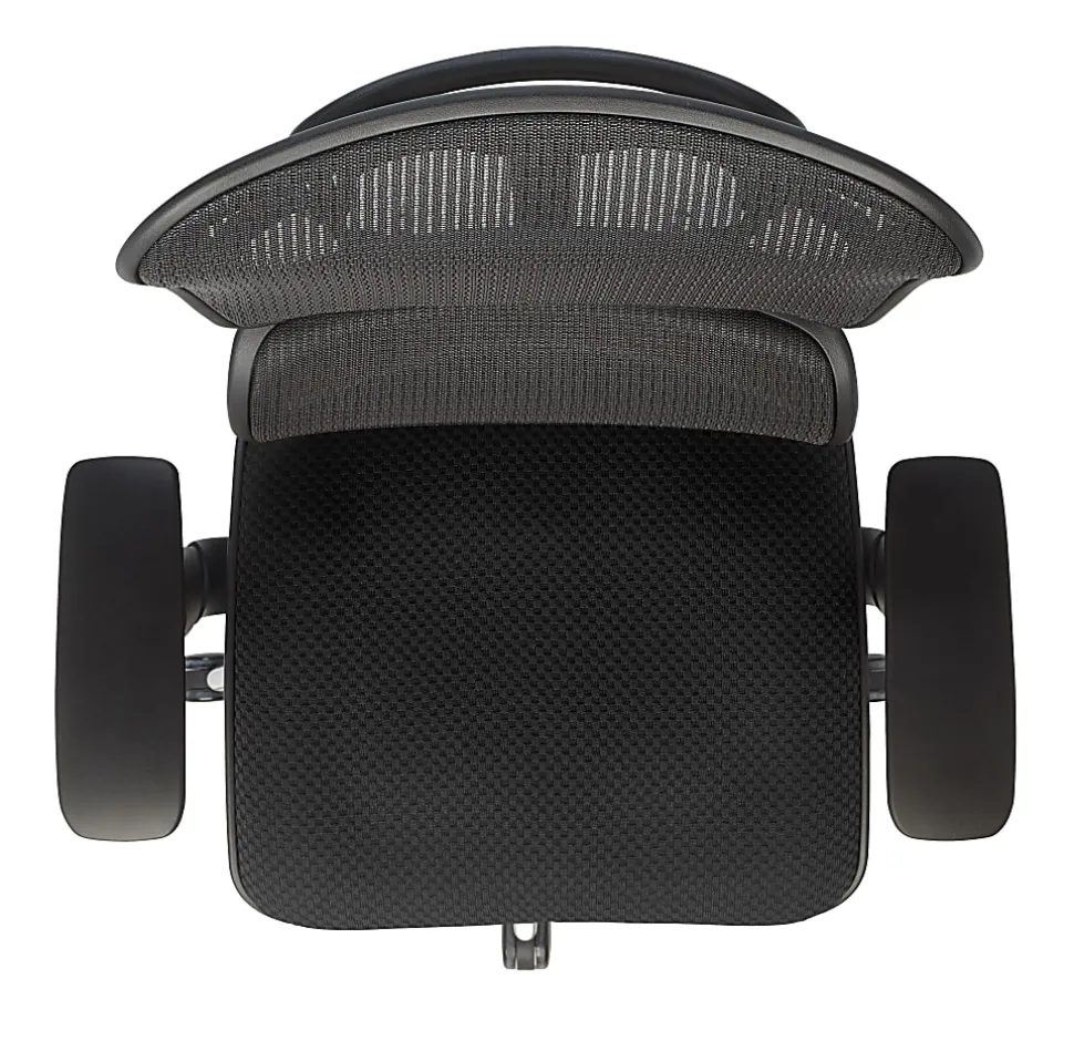 WorkPro® 12000 Series Ergonomic Mesh/Premium Fabric High-Back Chair, Black/Black, BIFMA Compliant