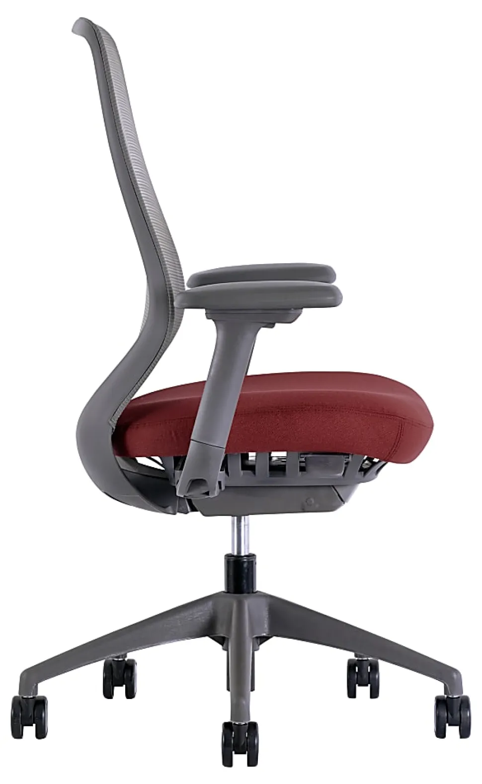 WorkPro® 6000 Series Multifunction Ergonomic Mesh/Fabric High-Back Executive Chair, Gray Frame/Red Seat, BIFMA Compliant