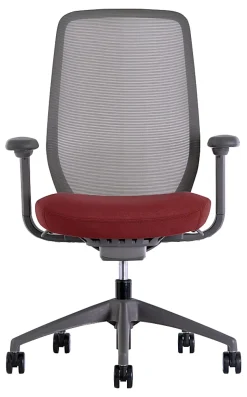 WorkPro® 6000 Series Multifunction Ergonomic Mesh/Fabric High-Back Executive Chair, Gray Frame/Red Seat, BIFMA Compliant
