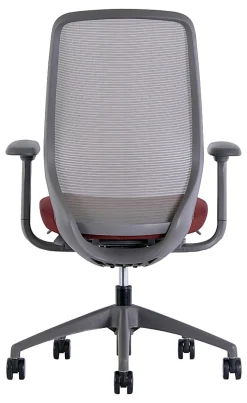 WorkPro® 6000 Series Multifunction Ergonomic Mesh/Fabric High-Back Executive Chair, Gray Frame/Red Seat, BIFMA Compliant