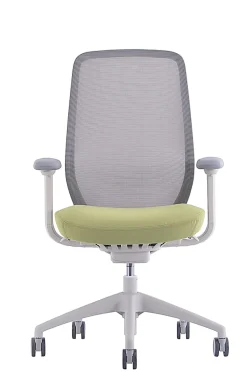 WorkPro® 6000 Series Multifunction Ergonomic Mesh/Fabric High-Back Executive Chair, White Frame/Lime Seat, BIFMA Compliant