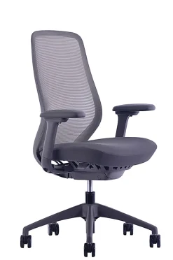 WorkPro® 6000 Series Multifunction Ergonomic Mesh/Fabric High-Back Executive Chair, Gray Frame/Gray Seat, BIFMA Compliant