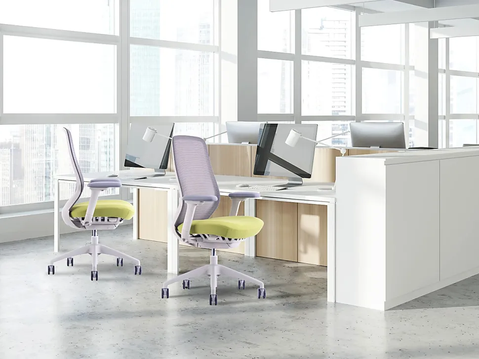 WorkPro® 6000 Series Multifunction Ergonomic Mesh/Fabric High-Back Executive Chair, Gray Frame/Gray Seat, BIFMA Compliant