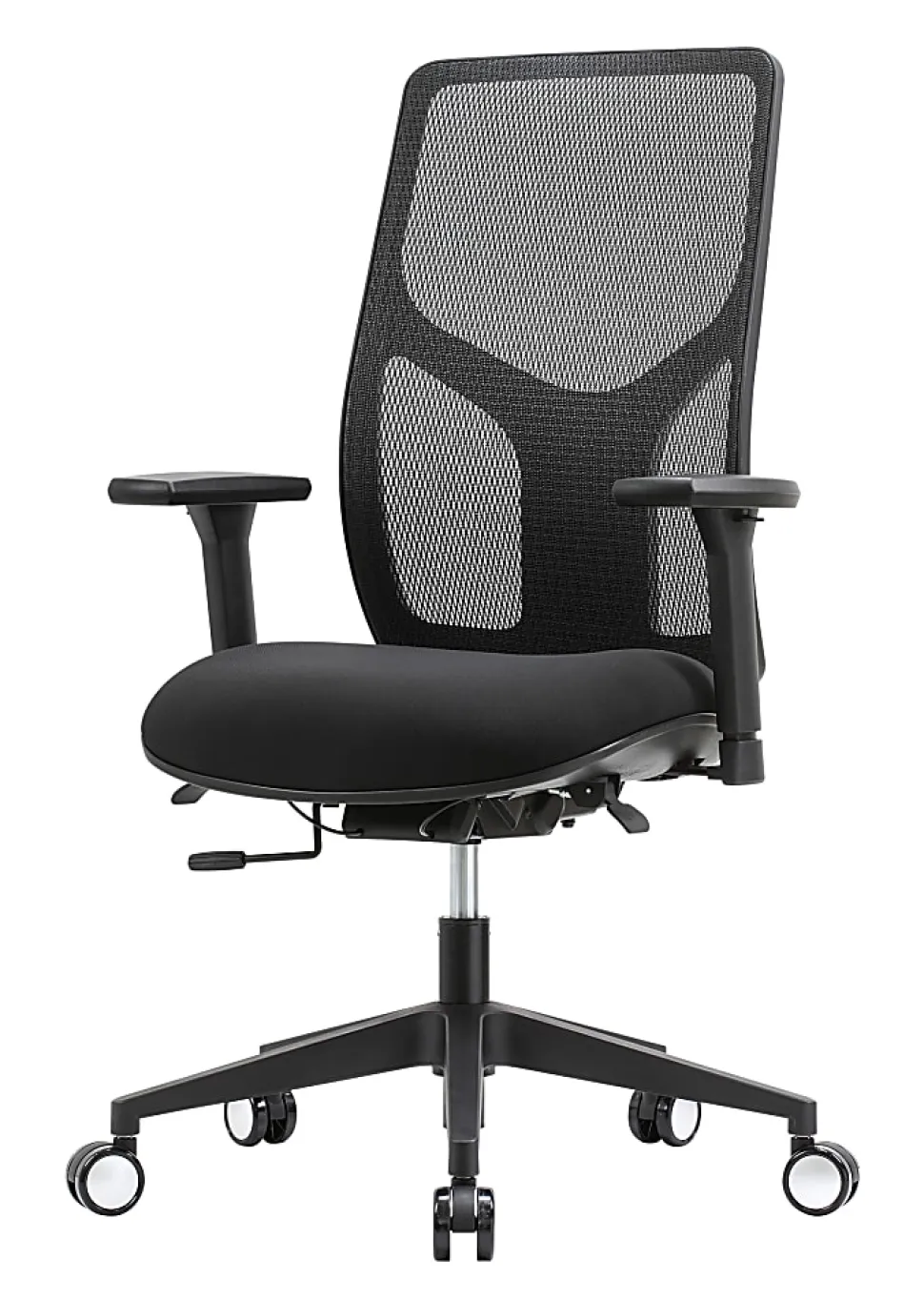 WorkPro® 4000 Series Multifunction Ergonomic Mesh/Fabric High-Back Executive Office Chair, Black/Black, BIFMA Compliant