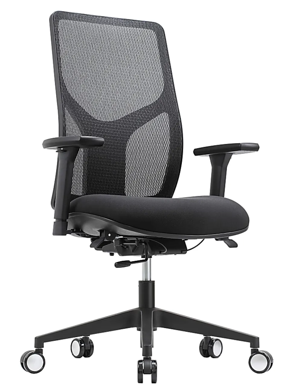WorkPro® 4000 Series Multifunction Ergonomic Mesh/Fabric High-Back Executive Office Chair, Black/Black, BIFMA Compliant