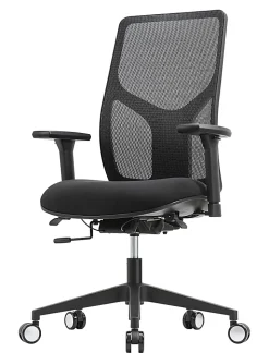 WorkPro® 4000 Series Multifunction Ergonomic Mesh/Fabric High-Back Executive Office Chair, Black/Black, BIFMA Compliant