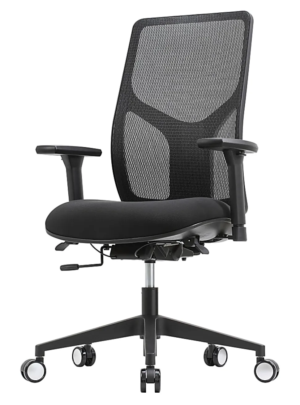 WorkPro® 4000 Series Multifunction Ergonomic Mesh/Fabric High-Back Executive Office Chair, Black/Black, BIFMA Compliant