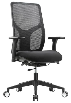 WorkPro® 4000 Series Multifunction Ergonomic Mesh/Fabric High-Back Executive Office Chair, Black/Black, BIFMA Compliant