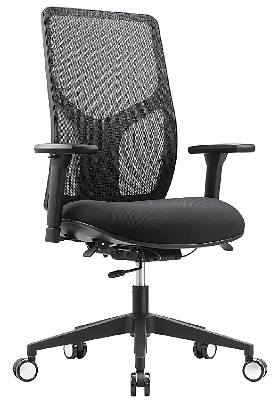 WorkPro® 4000 Series Multifunction Ergonomic Mesh/Fabric High-Back Executive Office Chair, Black/Black, BIFMA Compliant