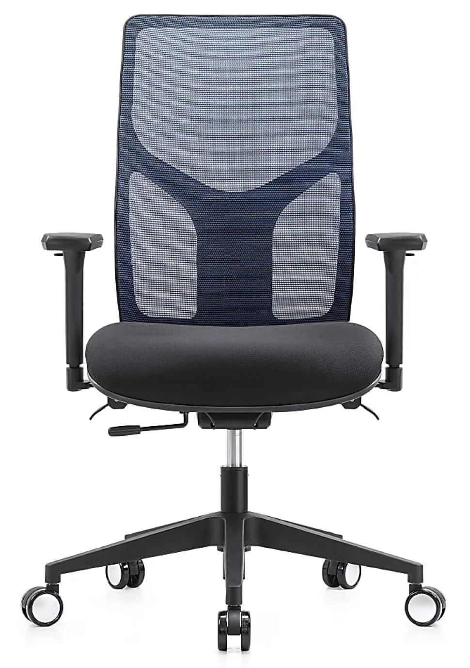 WorkPro® 4000 Series Multifunction Ergonomic Mesh/Fabric High-Back Executive Chair, Blue/Black, BIFMA Compliant