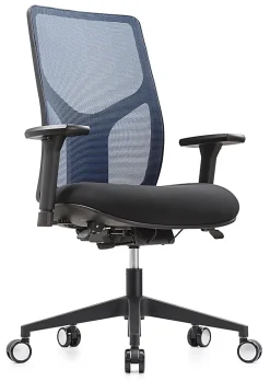 WorkPro® 4000 Series Multifunction Ergonomic Mesh/Fabric High-Back Executive Chair, Blue/Black, BIFMA Compliant