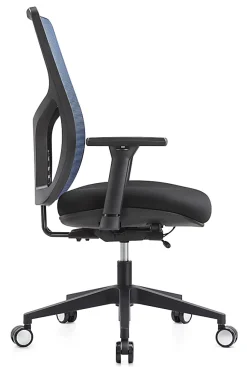 WorkPro® 4000 Series Multifunction Ergonomic Mesh/Fabric High-Back Executive Chair, Blue/Black, BIFMA Compliant