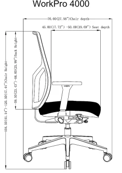 WorkPro® 4000 Series Multifunction Ergonomic Mesh/Fabric High-Back Executive Chair, Blue/Black, BIFMA Compliant