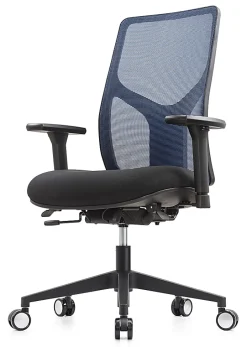WorkPro® 4000 Series Multifunction Ergonomic Mesh/Fabric High-Back Executive Chair, Blue/Black, BIFMA Compliant