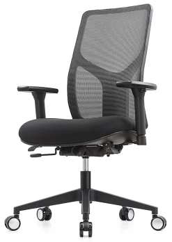WorkPro® 4000 Series Multifunction Ergonomic Mesh/Fabric High-Back Executive Chair, Gray/Black, BIFMA Compliant
