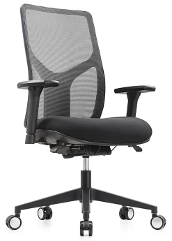 WorkPro® 4000 Series Multifunction Ergonomic Mesh/Fabric High-Back Executive Chair, Gray/Black, BIFMA Compliant