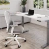 WorkPro® Uomo Ergonomic Mesh/Fabric Mid-Back Office Chair, White/Gray, BIFMA Compliant