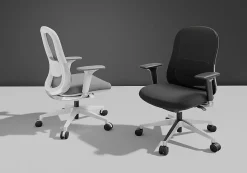 WorkPro® Uomo Ergonomic Mesh/Fabric Mid-Back Office Chair, Black/Chrome, BIFMA Compliant