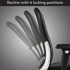 WorkPro® Uomo Ergonomic Mesh/Fabric Mid-Back Office Chair, Black/Chrome, BIFMA Compliant
