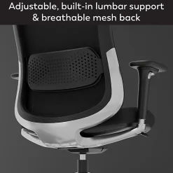 WorkPro® Uomo Ergonomic Mesh/Fabric Mid-Back Office Chair, Black/Chrome, BIFMA Compliant