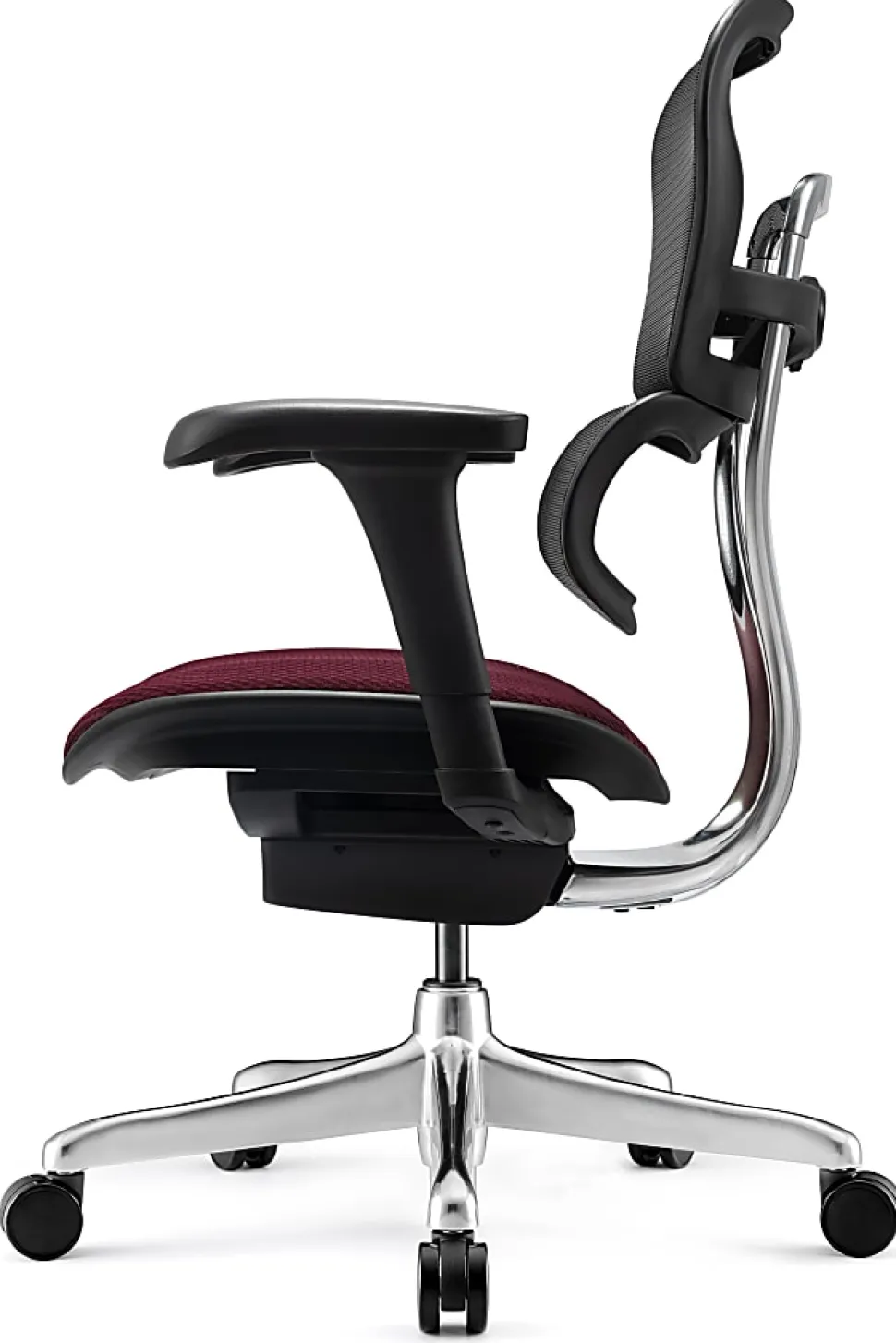 WorkPro® 12000 V2 Series Ergonomic Mesh/Fabric High-Back Office Chair, Burgundy/Black, BIFMA Compliant