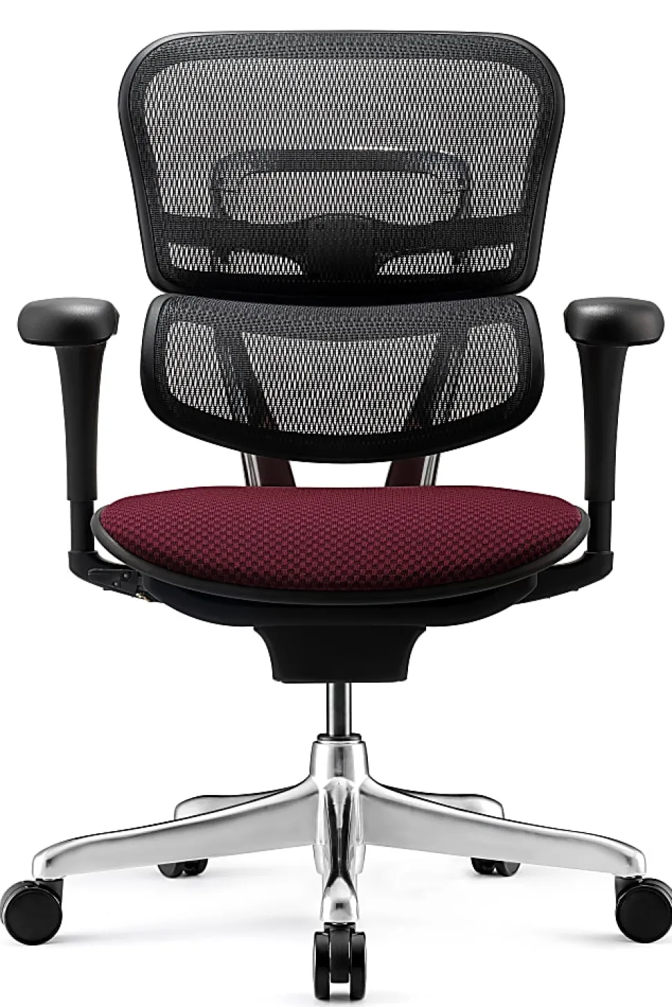 WorkPro® 12000 V2 Series Ergonomic Mesh/Fabric High-Back Office Chair, Burgundy/Black, BIFMA Compliant