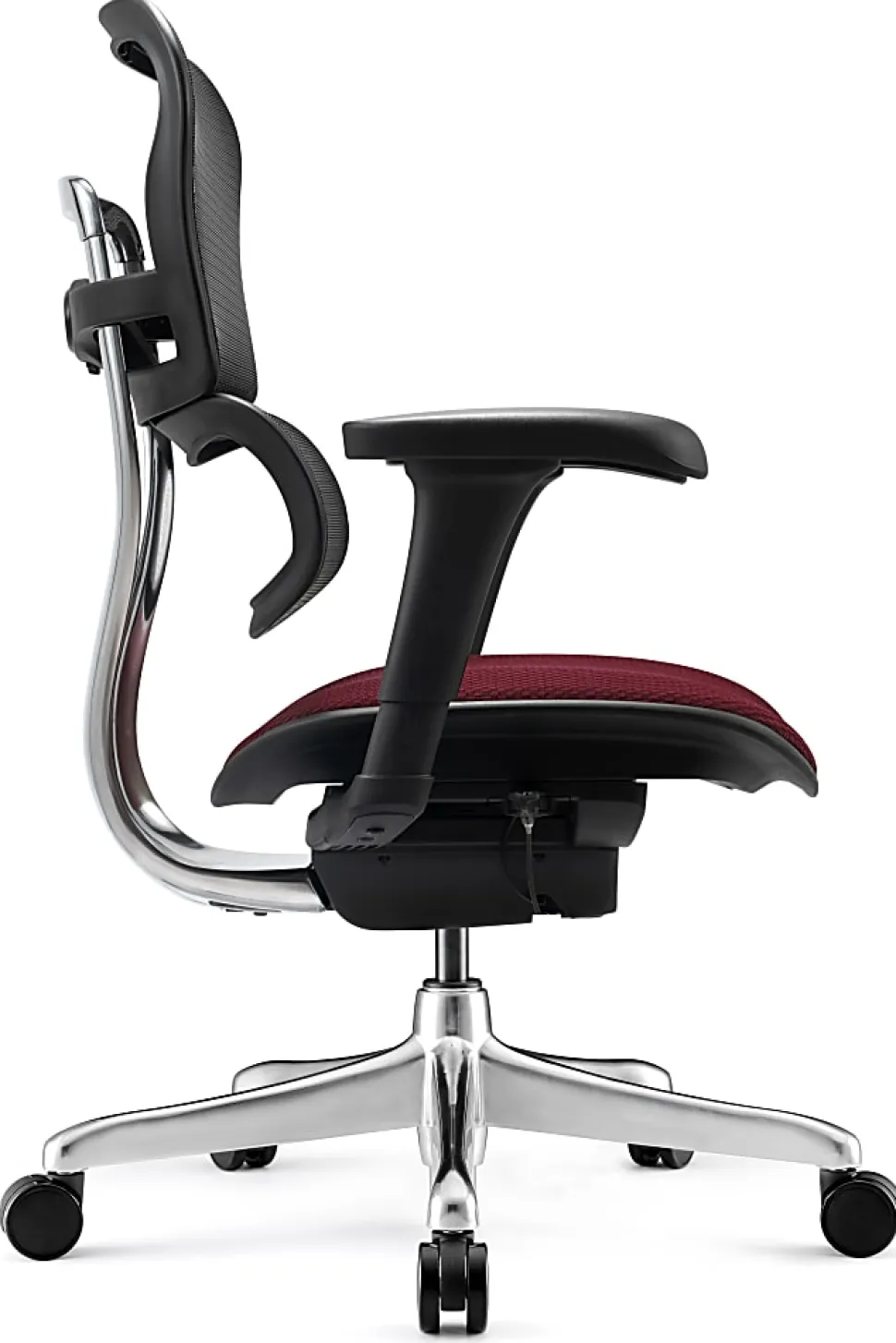 WorkPro® 12000 V2 Series Ergonomic Mesh/Fabric High-Back Office Chair, Burgundy/Black, BIFMA Compliant