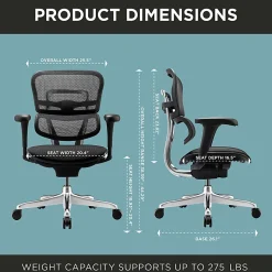 WorkPro® 12000 V2 Series Ergonomic Mesh/Fabric High-Back Office Chair, Tangerine/Black, BIFMA Compliant