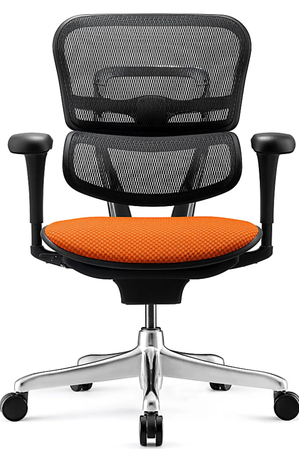 WorkPro® 12000 V2 Series Ergonomic Mesh/Fabric High-Back Office Chair, Tangerine/Black, BIFMA Compliant