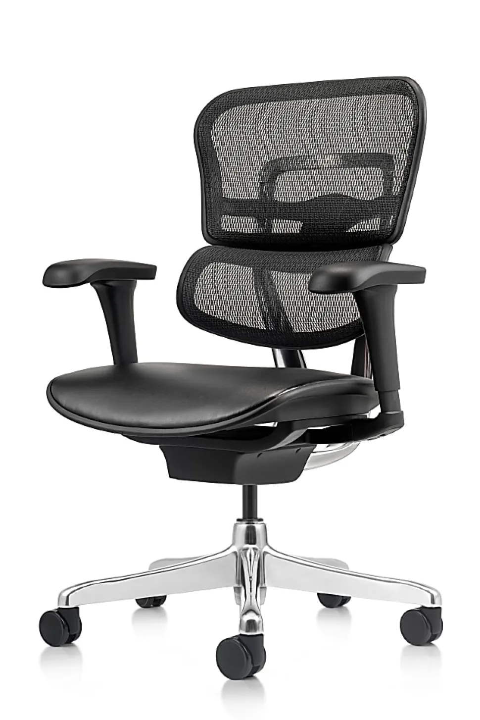 WorkPro® 12000 V2 Series Ergonomic Mesh/Antimicrobial Vinyl High-Back Office Chair, Black/Black, BIFMA Compliant