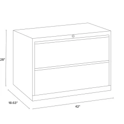 WorkPro® 42"W x 18-5/8"D Lateral 2-Drawer File Cabinet, Light Gray