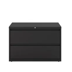 WorkPro® 42"W x 18-5/8"D Lateral 2-Drawer File Cabinet, Black