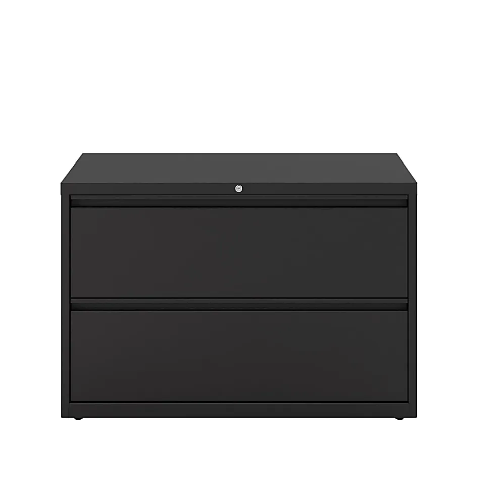 WorkPro® 42"W x 18-5/8"D Lateral 2-Drawer File Cabinet, Black