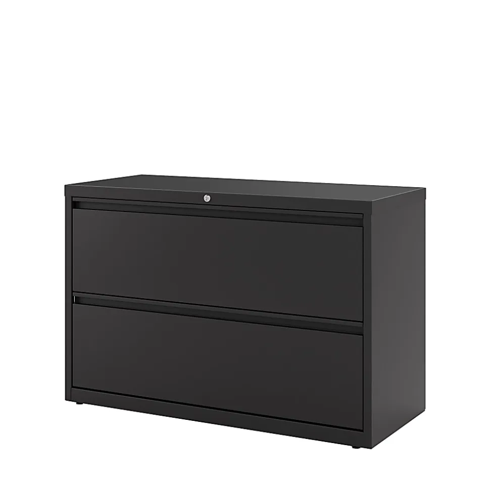 WorkPro® 42"W x 18-5/8"D Lateral 2-Drawer File Cabinet, Black