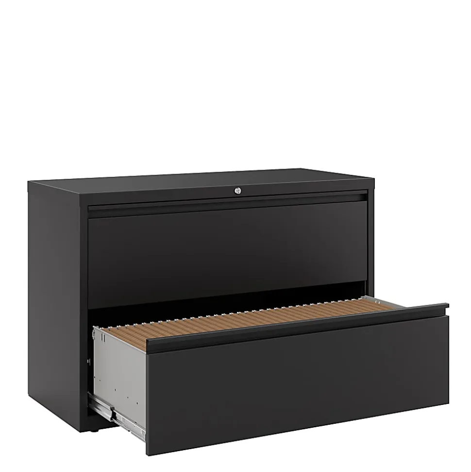 WorkPro® 42"W x 18-5/8"D Lateral 2-Drawer File Cabinet, Black