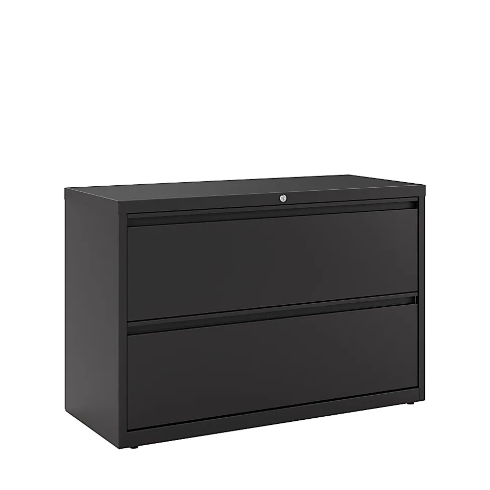 WorkPro® 42"W x 18-5/8"D Lateral 2-Drawer File Cabinet, Black