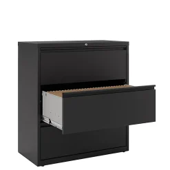 WorkPro® 36"W x 18-5/8"D Lateral 3-Drawer File Cabinet, Black