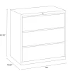 WorkPro® 36"W x 18-5/8"D Lateral 3-Drawer File Cabinet, Charcoal