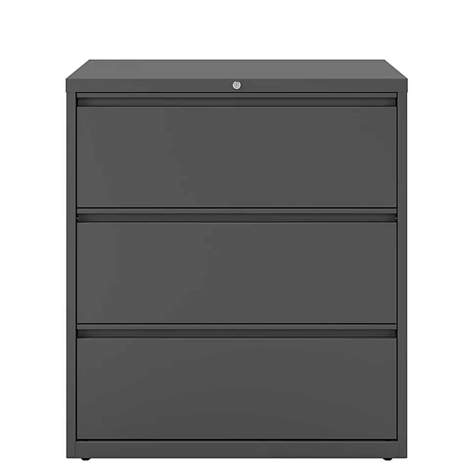 WorkPro® 36"W x 18-5/8"D Lateral 3-Drawer File Cabinet, Charcoal
