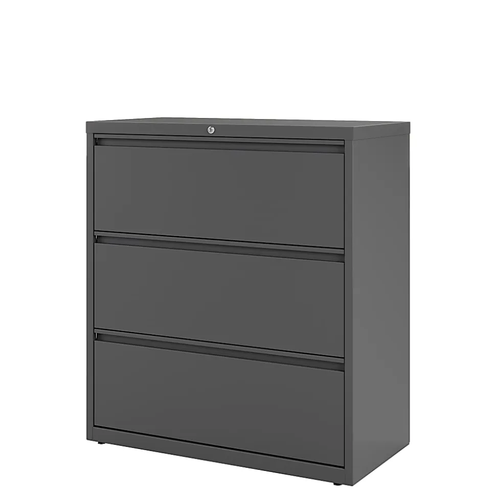 WorkPro® 36"W x 18-5/8"D Lateral 3-Drawer File Cabinet, Charcoal
