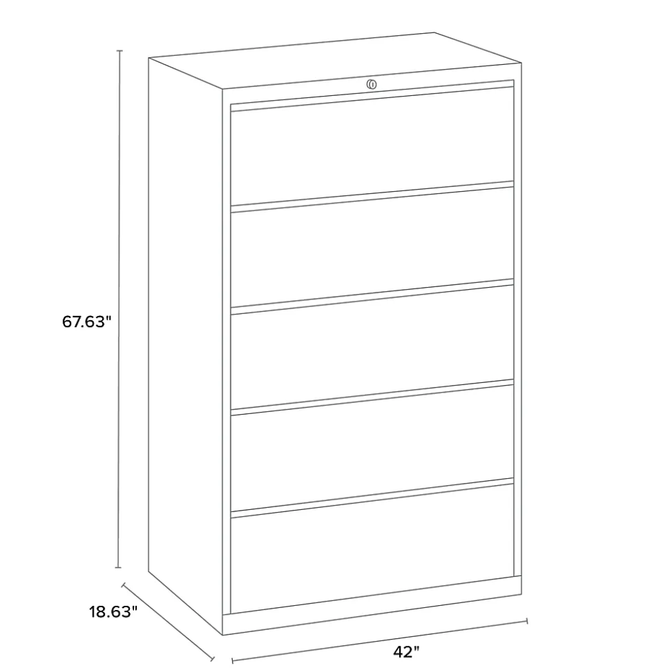 WorkPro® 36"W x 18-5/8"D Lateral 3-Drawer File Cabinet, Light Gray