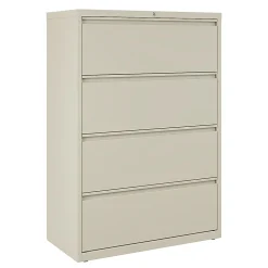 WorkPro® 36"W x 18-5/8"D Lateral 4-Drawer File Cabinet, Putty