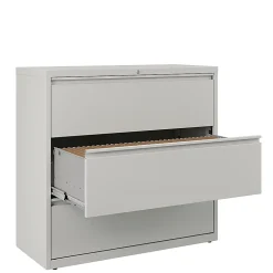 WorkPro® 42"W x 18-5/8"D Lateral 3-Drawer File Cabinet, Light Gray