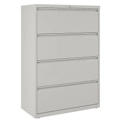 WorkPro® 36"W x 18-5/8"D Lateral 4-Drawer File Cabinet, Light Gray