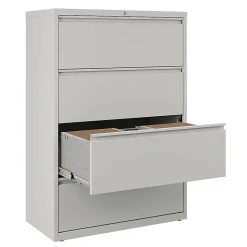 WorkPro® 36"W x 18-5/8"D Lateral 4-Drawer File Cabinet, Light Gray