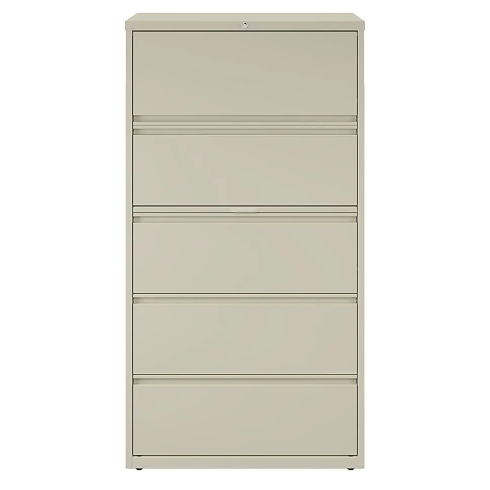 WorkPro® 36"W x 18-5/8"D Lateral 5-Drawer File Cabinet, Putty