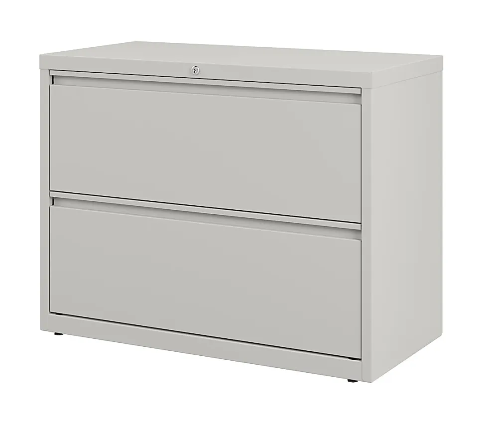 WorkPro® 36"W x 18-5/8"D Lateral 2-Drawer File Cabinet, Light Gray